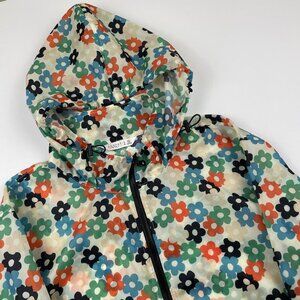 Compania Fantastics Hooded Windbreaker Women’s XL Full Zip Colorful Floral